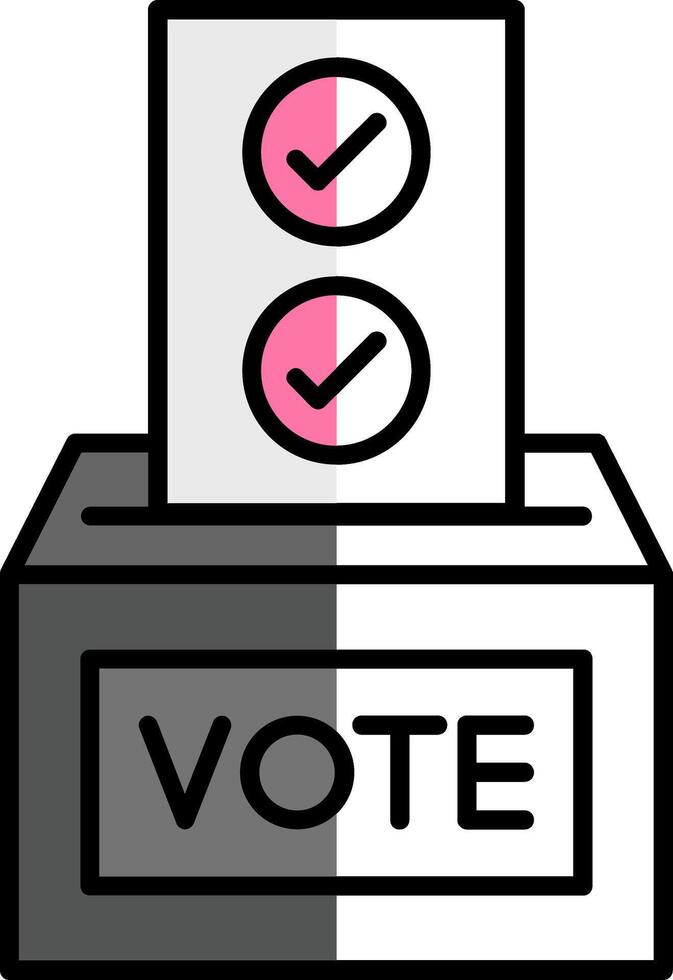 Ballot Filled Half Cut Icon vector