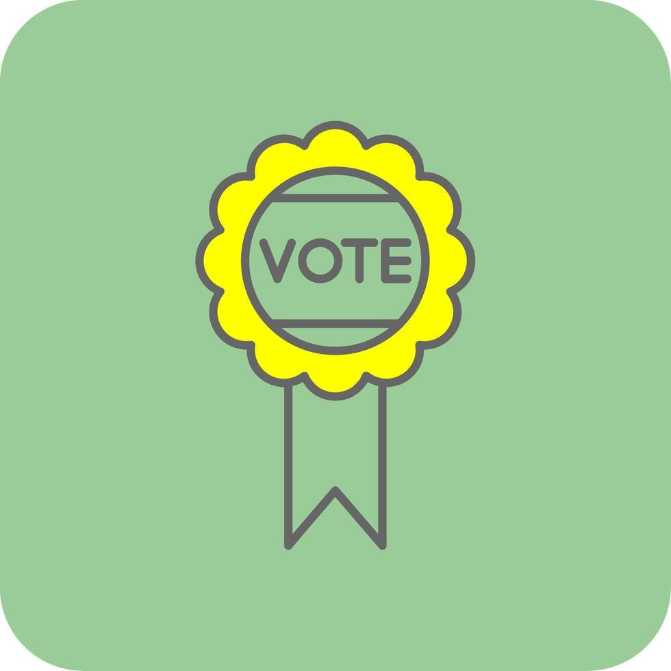 Vote Badge Filled Yellow Icon vector