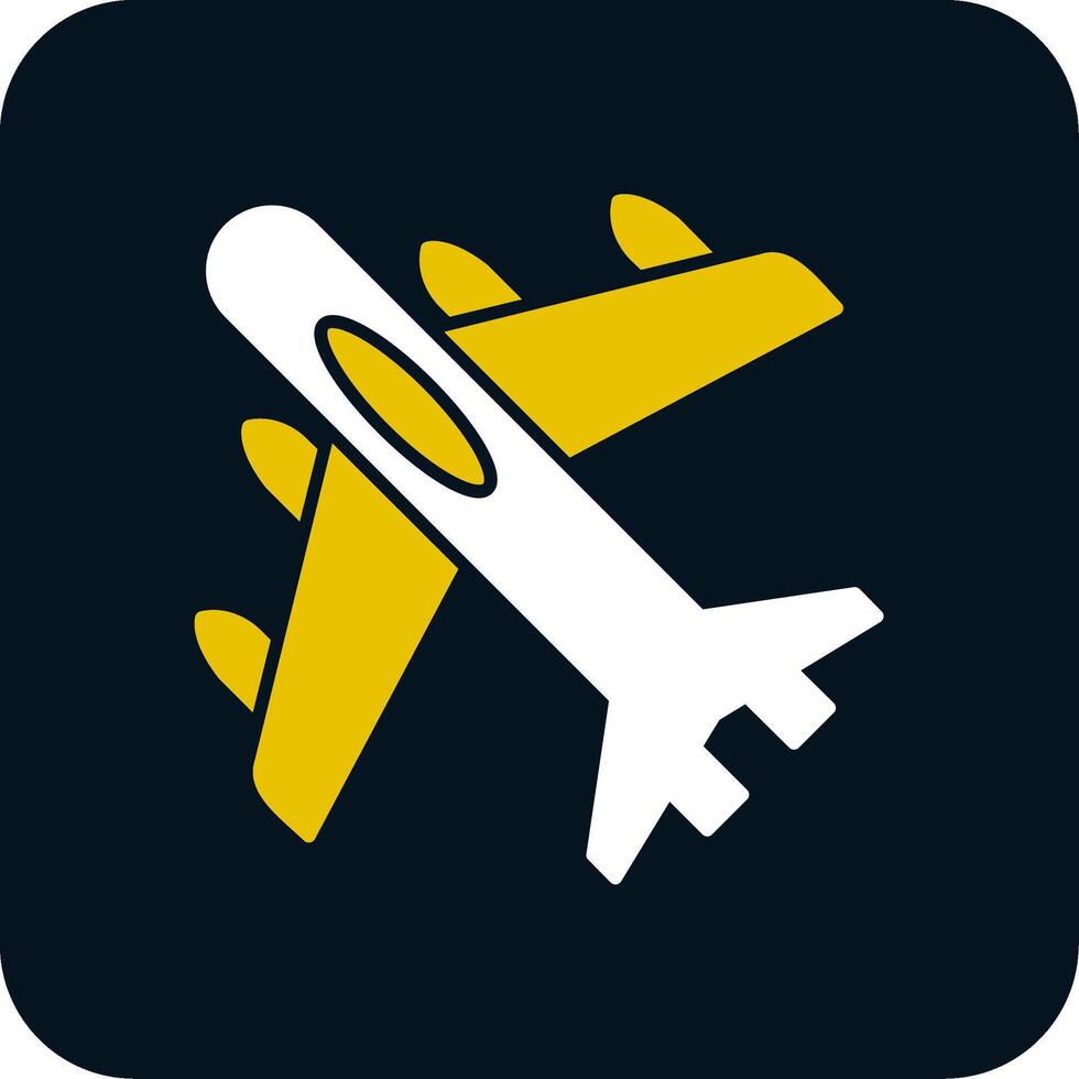 Jet Plane Glyph Two Color Icon vector