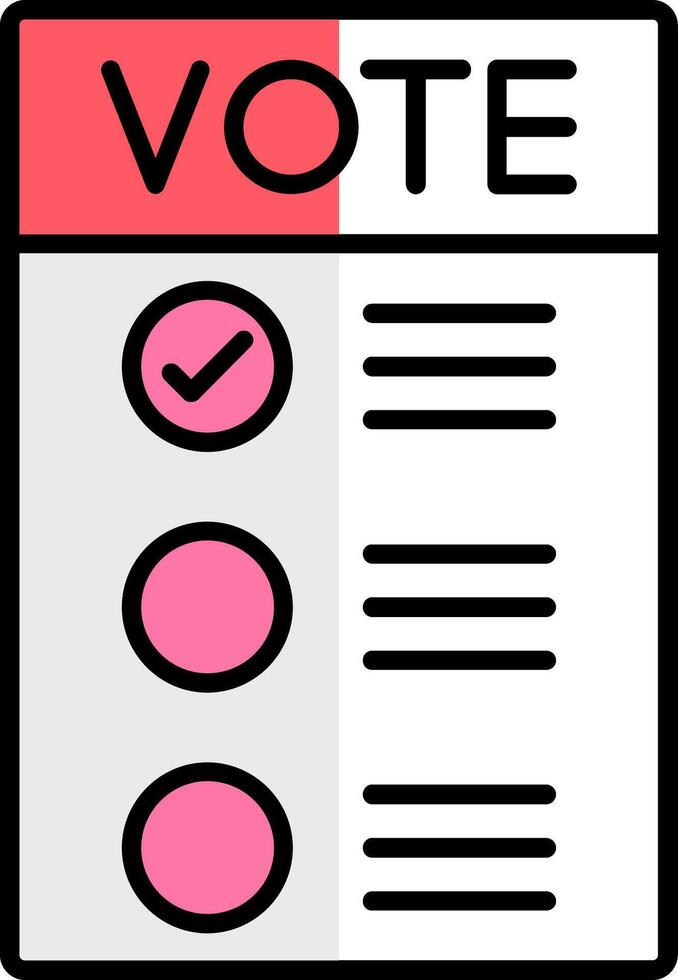 Number of vote Filled Half Cut Icon vector