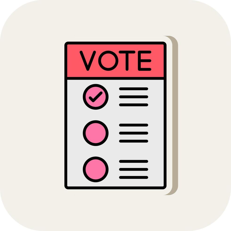 Number of vote Line Filled White Shadow Icon vector