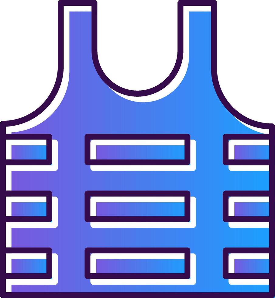Bullet Proof Vest Gradient Filled Icon vector