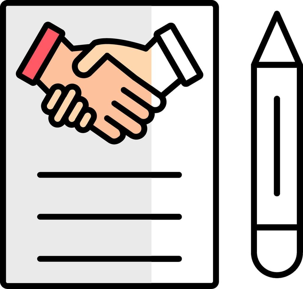 Agreement Filled Half Cut Icon vector