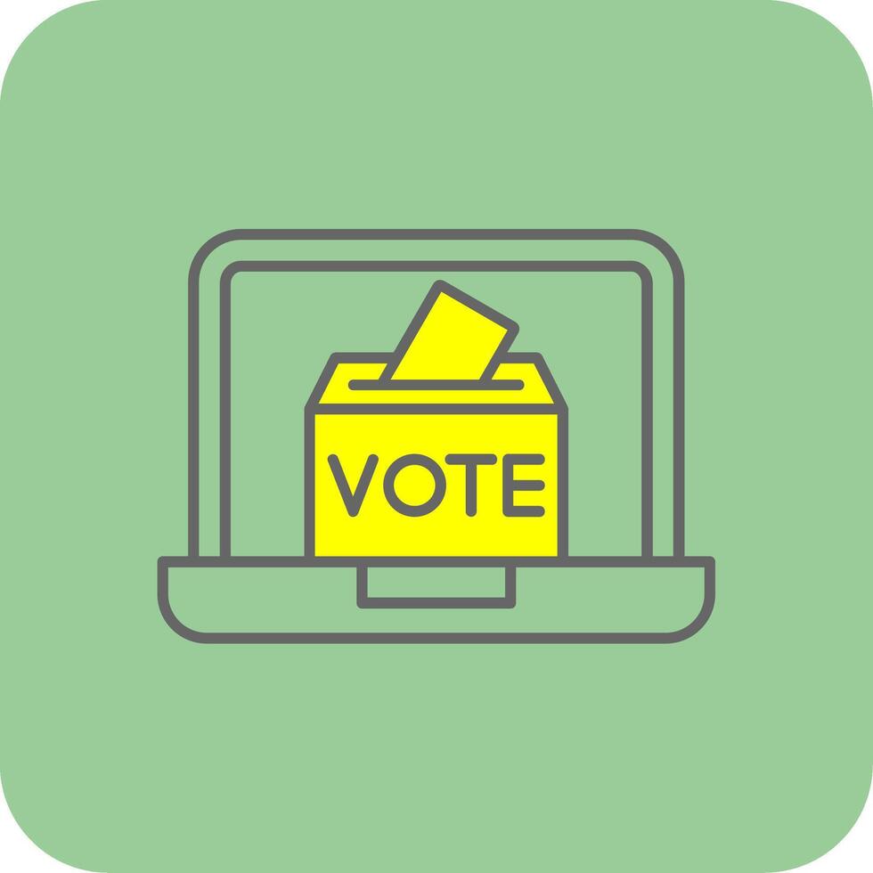 Online Voting Filled Yellow Icon vector