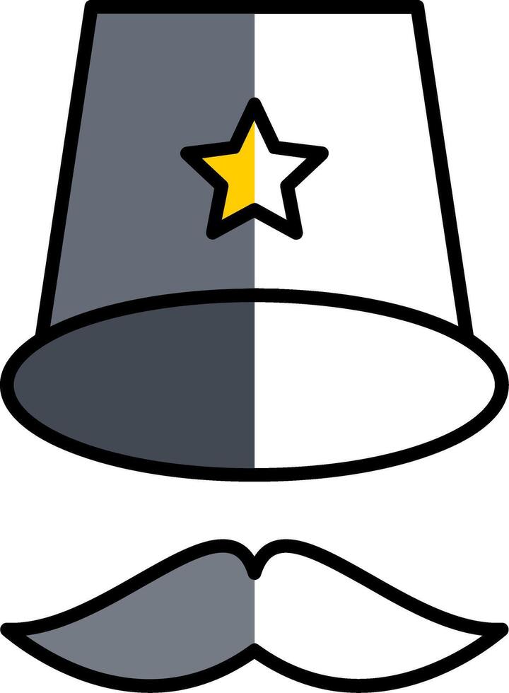Top Hat Filled Half Cut Icon vector