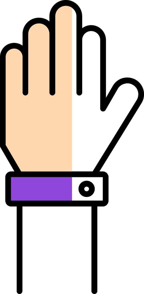 Raise Hand Filled Half Cut Icon vector