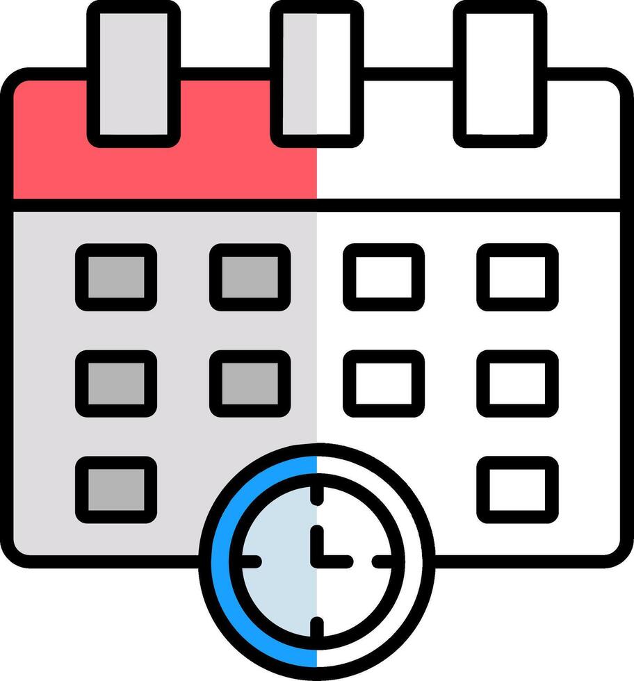 Schedule Filled Half Cut Icon vector