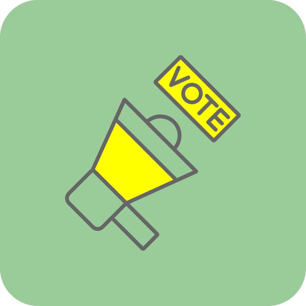 Campaign Filled Yellow Icon vector