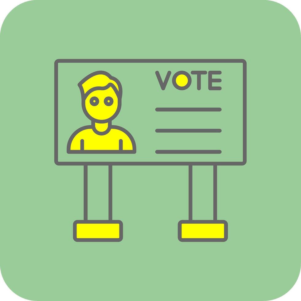 Billboard Filled Yellow Icon vector