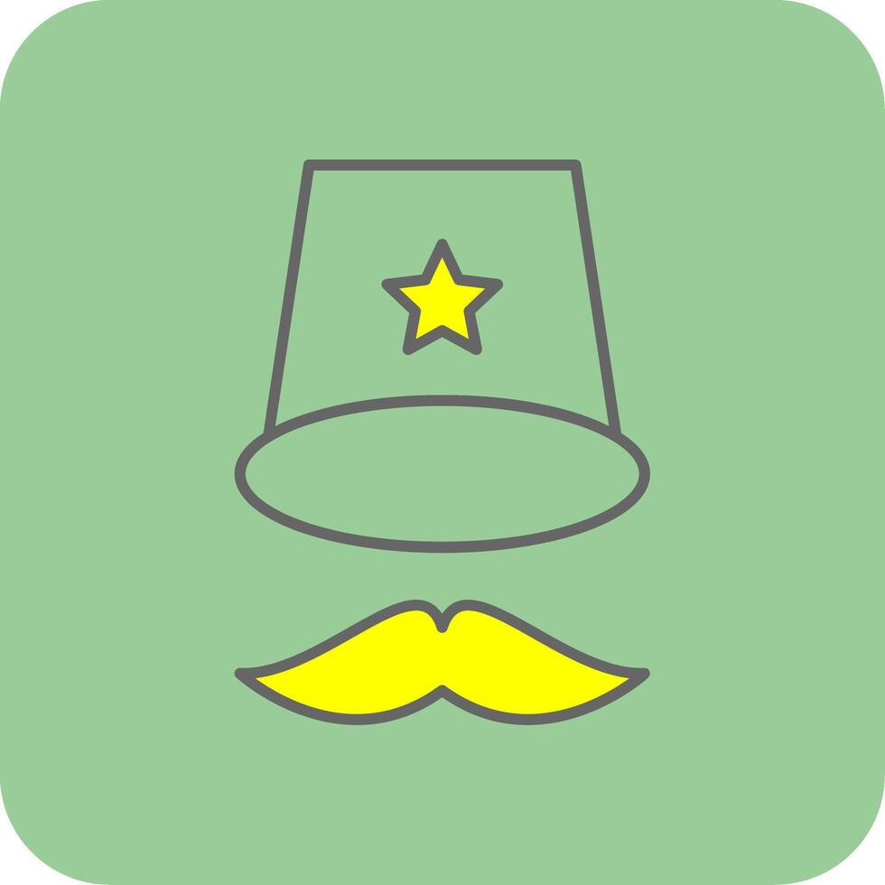 Top Hat Filled Yellow Icon vector