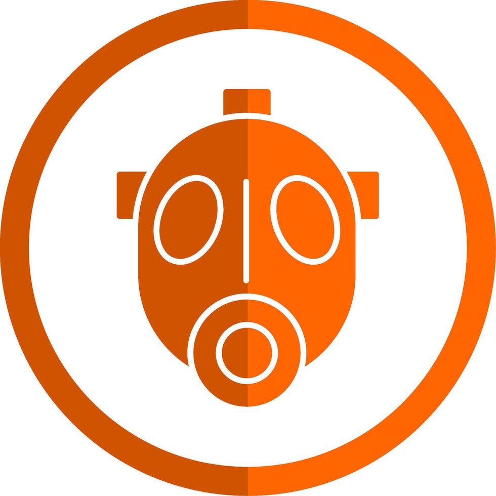 Gas Mask Glyph Orange Circle Icon vector