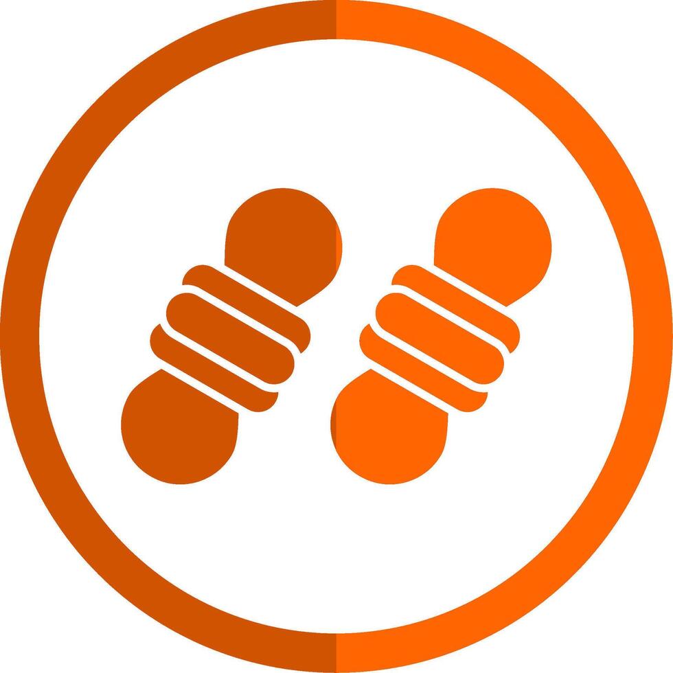 Rope Glyph Orange Circle Icon vector