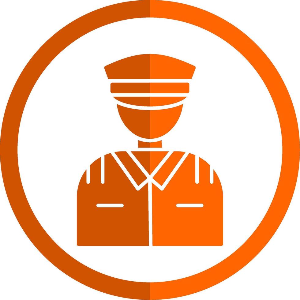 Pilot Glyph Orange Circle Icon vector