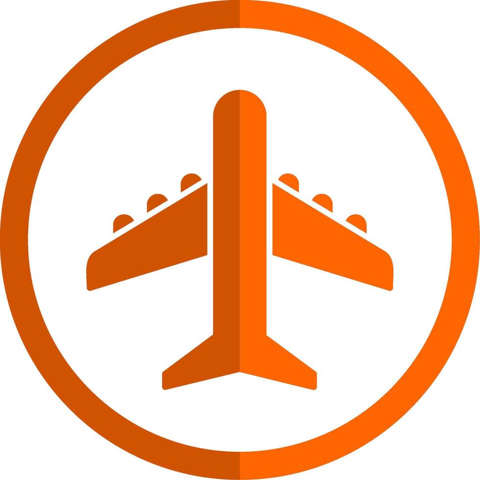 Plane Glyph Orange Circle Icon vector