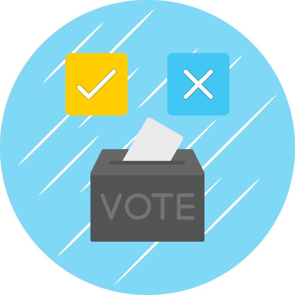 Vote Yes Flat Blue Circle Icon vector