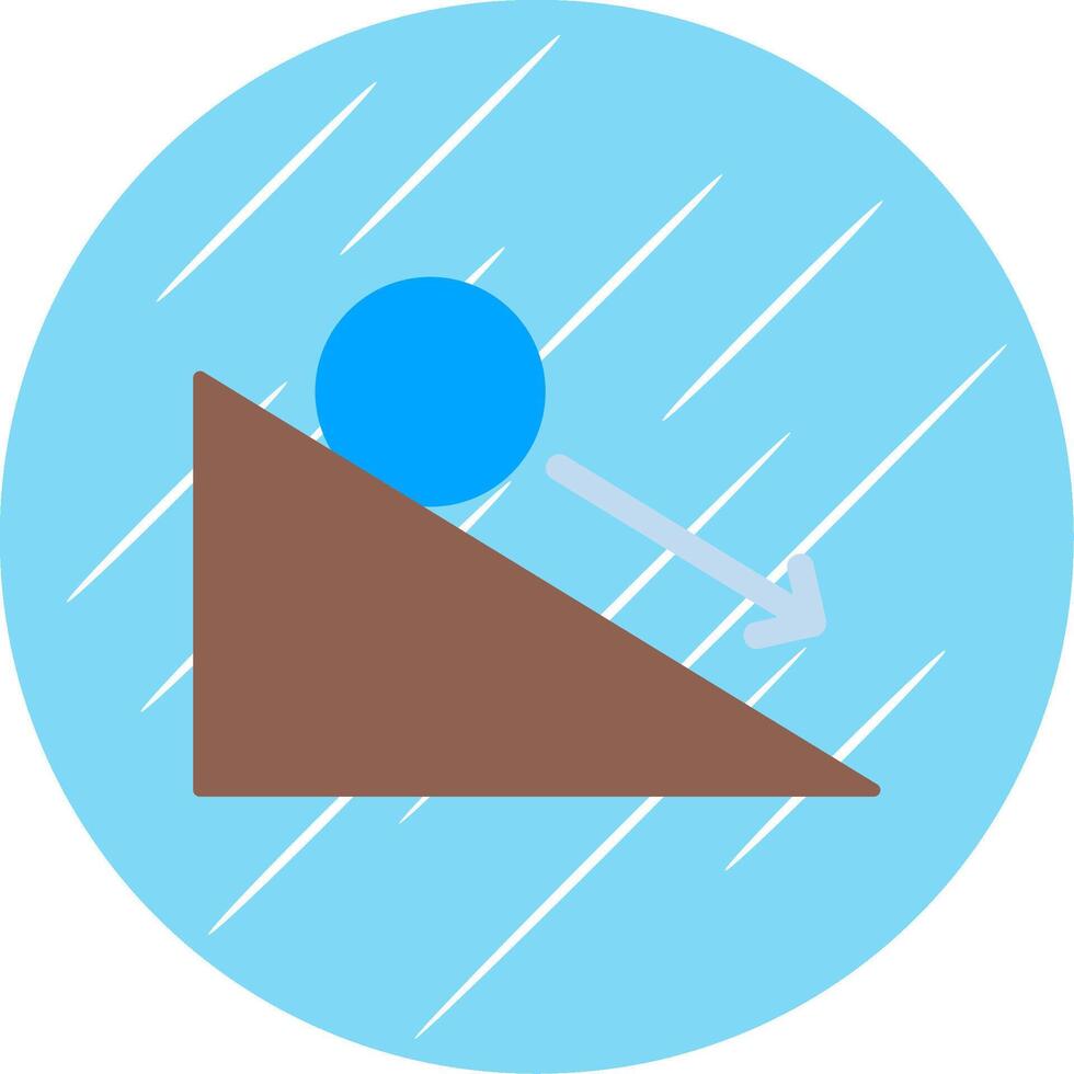 Down Hill Flat Blue Circle Icon vector