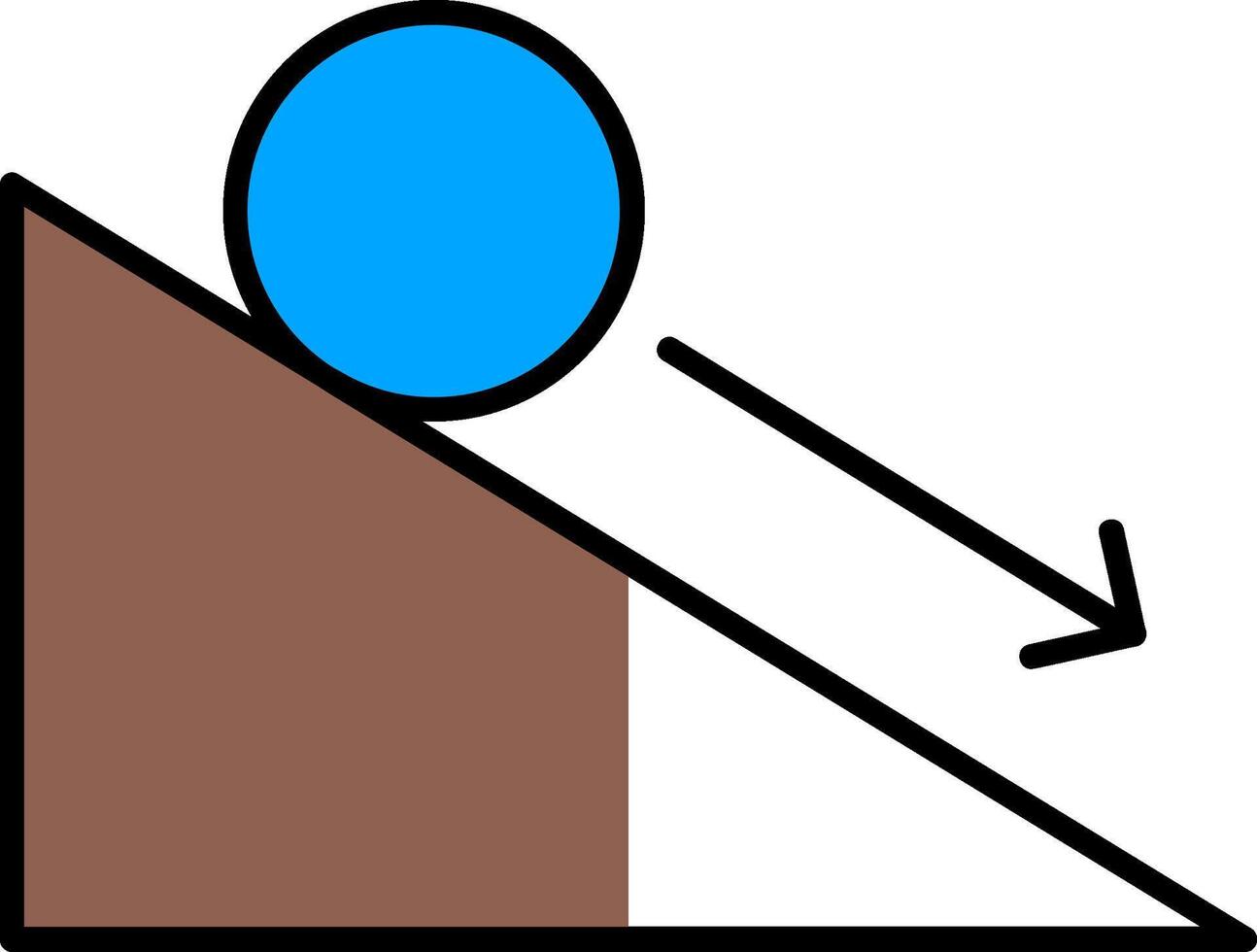 Down Hill Filled Half Cut Icon vector