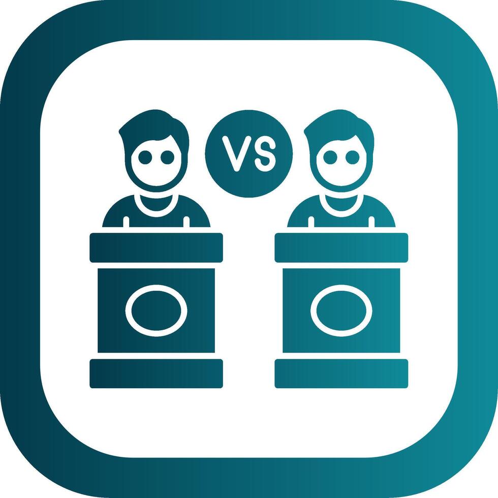 Debate Glyph Gradient Round Corner Icon vector