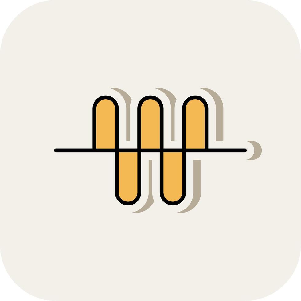 Audio Wave Line Filled White Shadow Icon vector