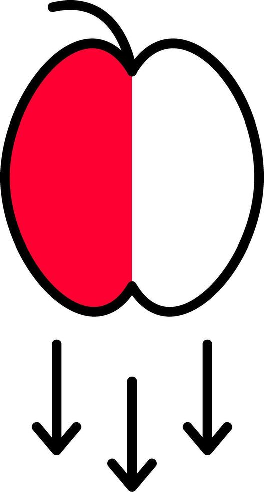 Gravity Filled Half Cut Icon vector