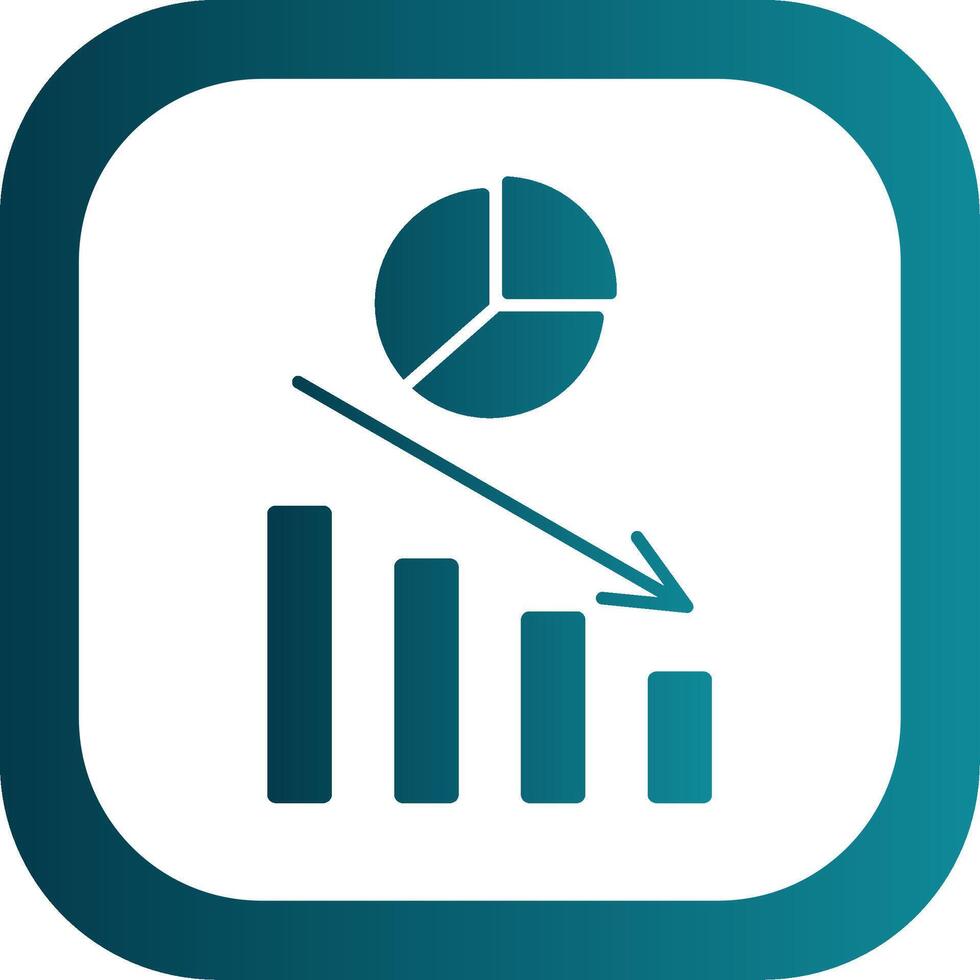 Pie Chart Glyph Gradient Round Corner Icon vector