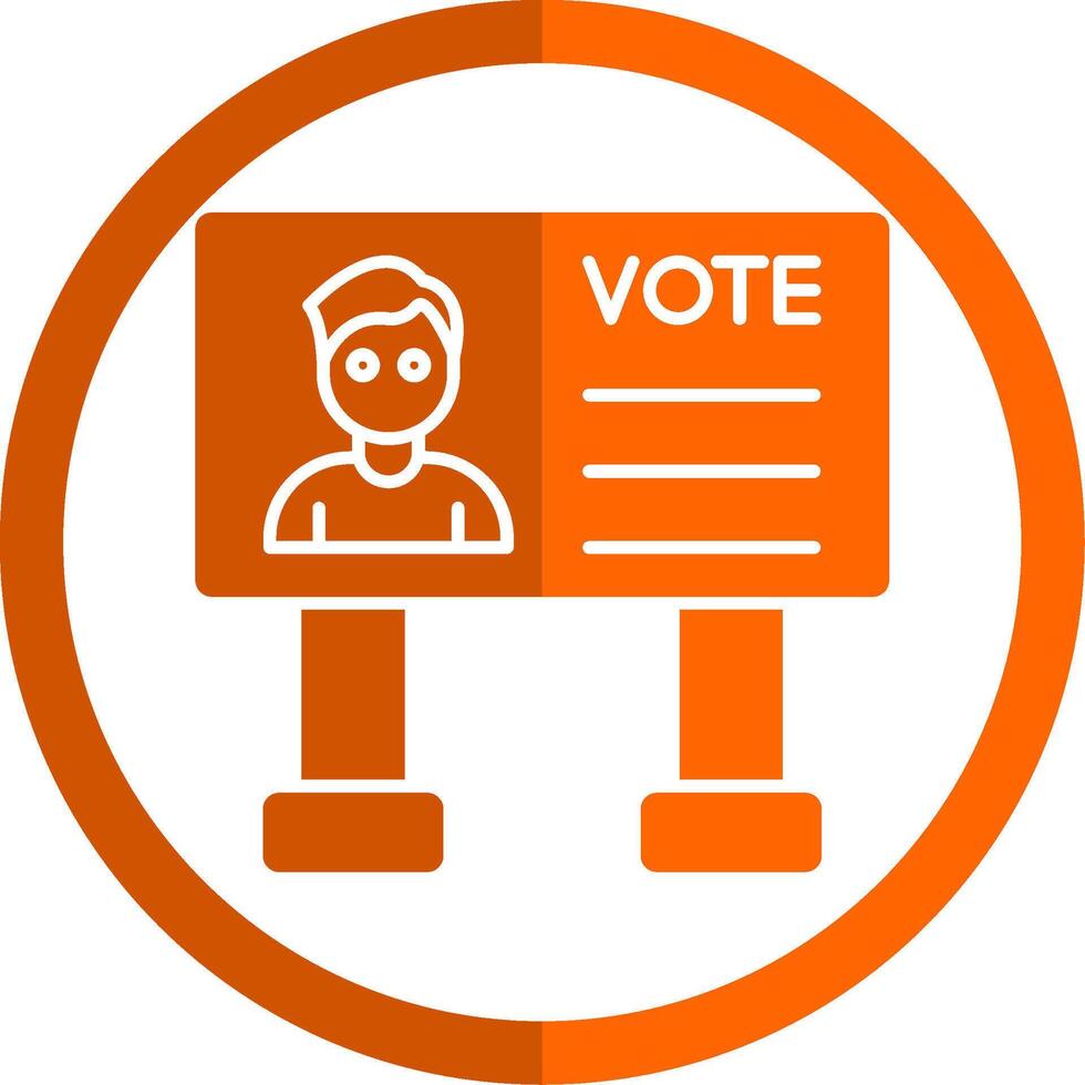 Billboard Glyph Orange Circle Icon vector