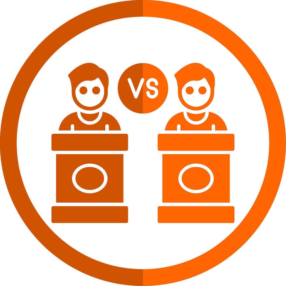 Debate Glyph Orange Circle Icon vector