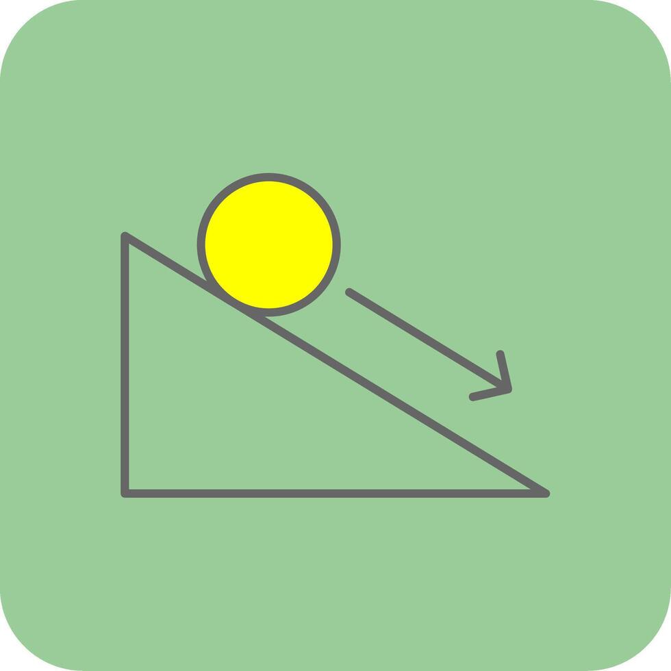 Down Hill Filled Yellow Icon vector