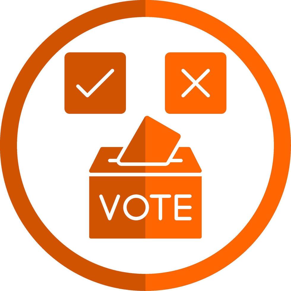 Vote Yes Glyph Orange Circle Icon vector