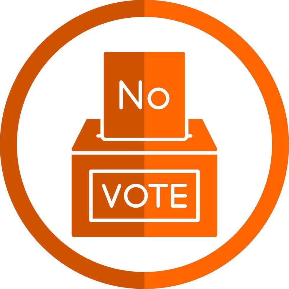 votar No glifo naranja circulo icono vector