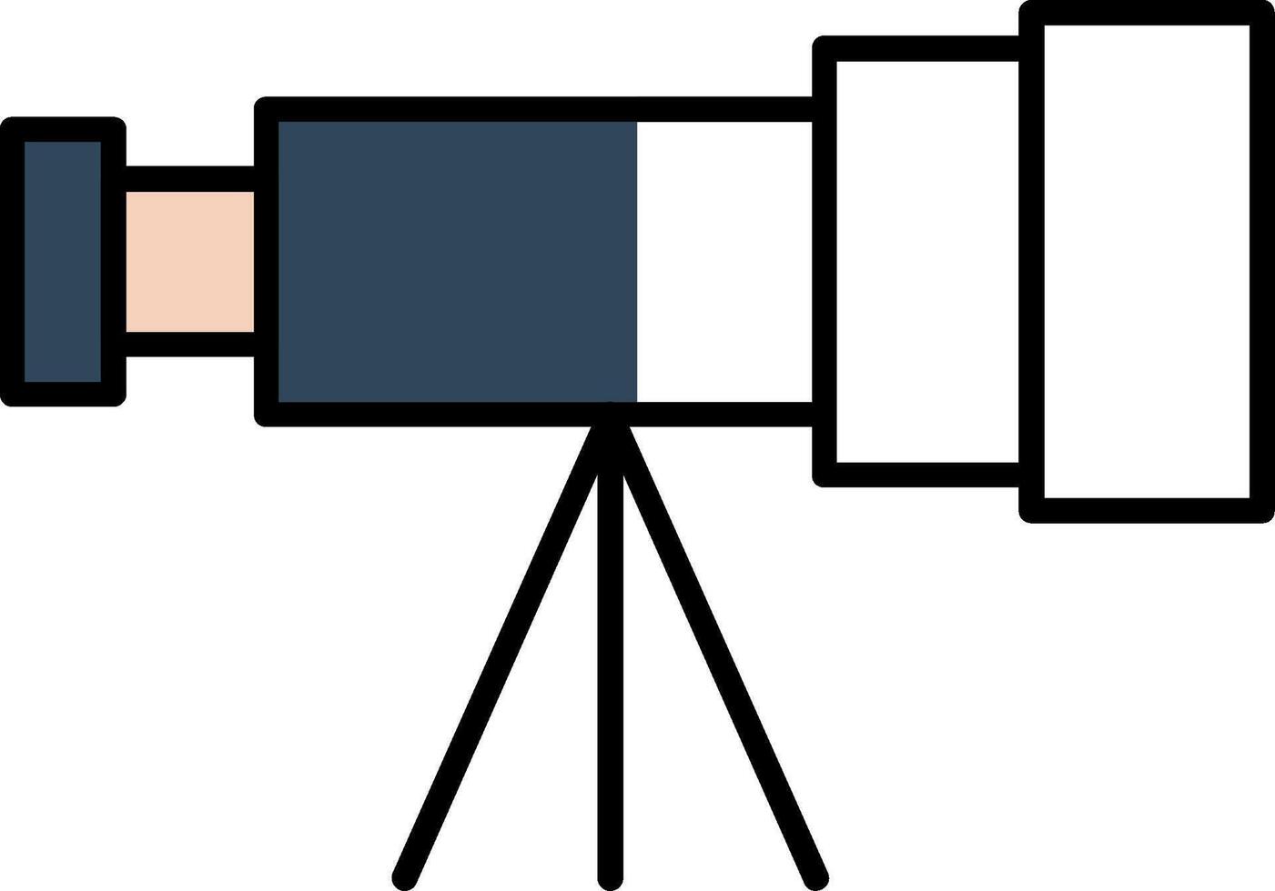 Telescope Filled Half Cut Icon vector