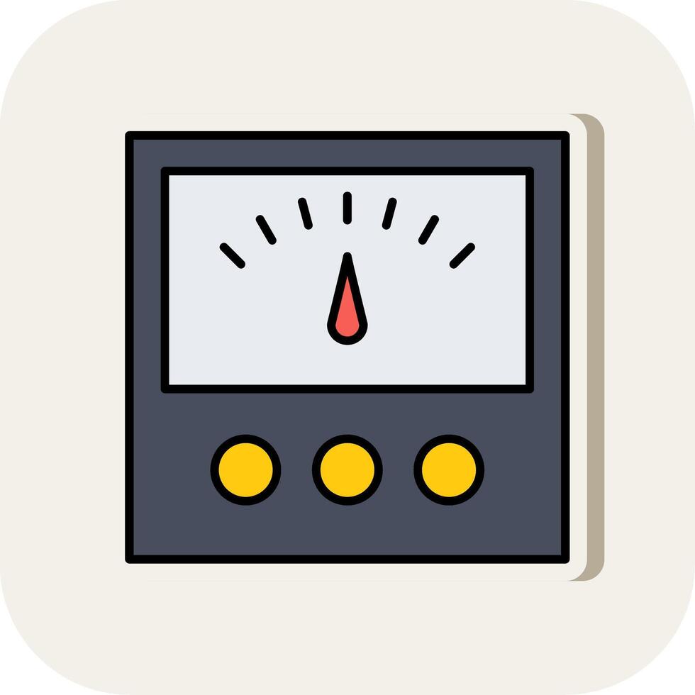 Voltage Indicator Line Filled White Shadow Icon vector