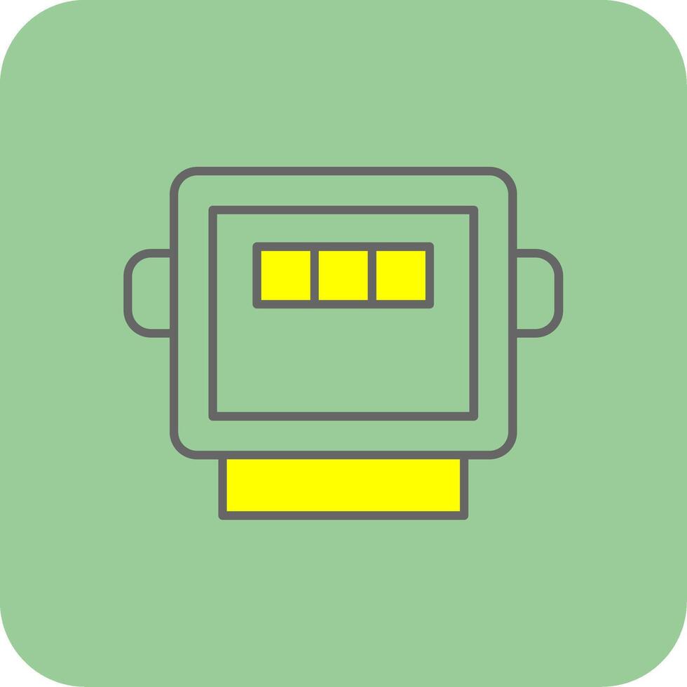 Electric Meter Filled Yellow Icon vector