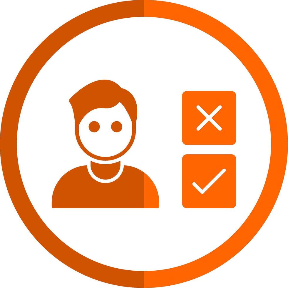 Choice Glyph Orange Circle Icon vector