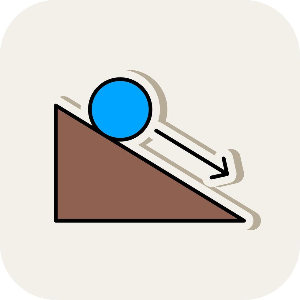 Down Hill Line Filled White Shadow Icon vector