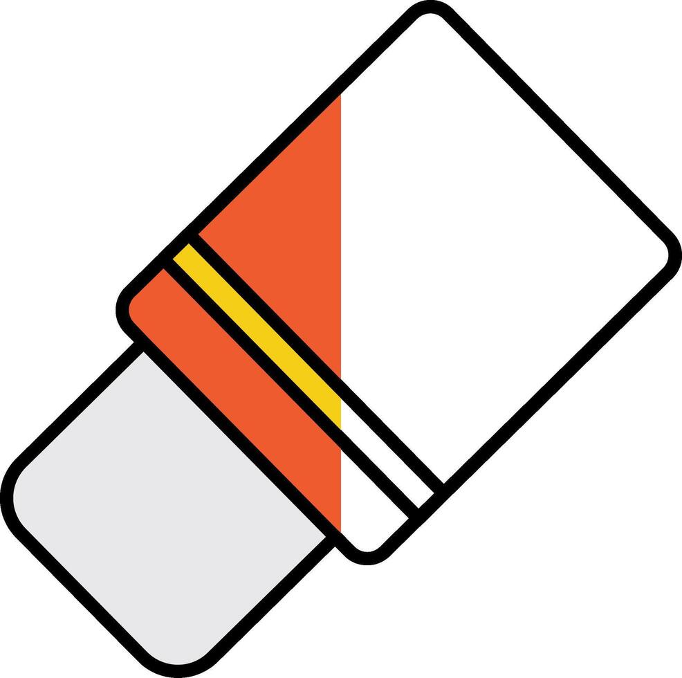 Eraser Tool Filled Half Cut Icon vector