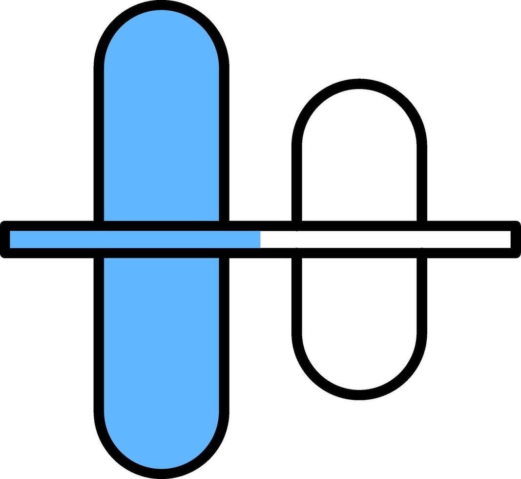 Vertical Align Centre Filled Half Cut Icon vector