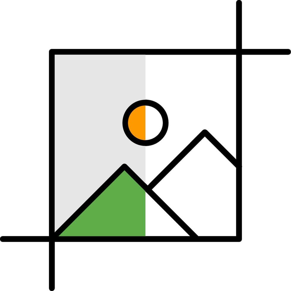 Crop Filled Half Cut Icon vector