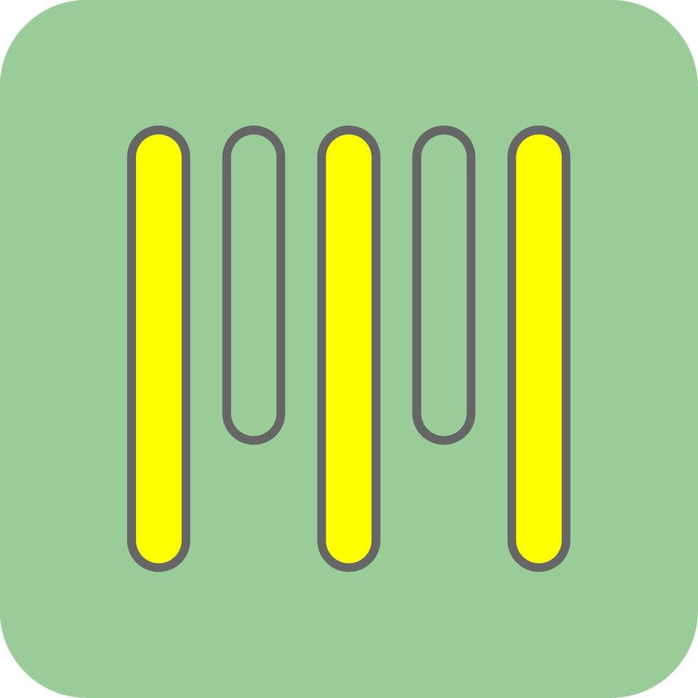 Vertical Align Top Filled Yellow Icon vector