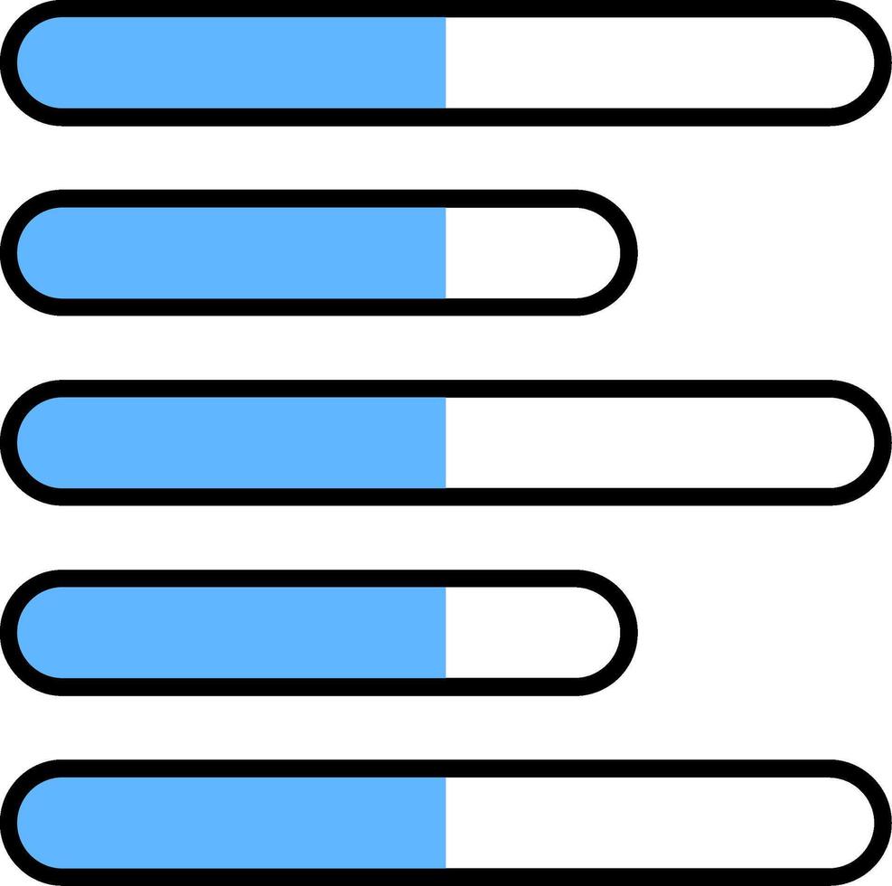 Horizontal Left Align Filled Half Cut Icon vector