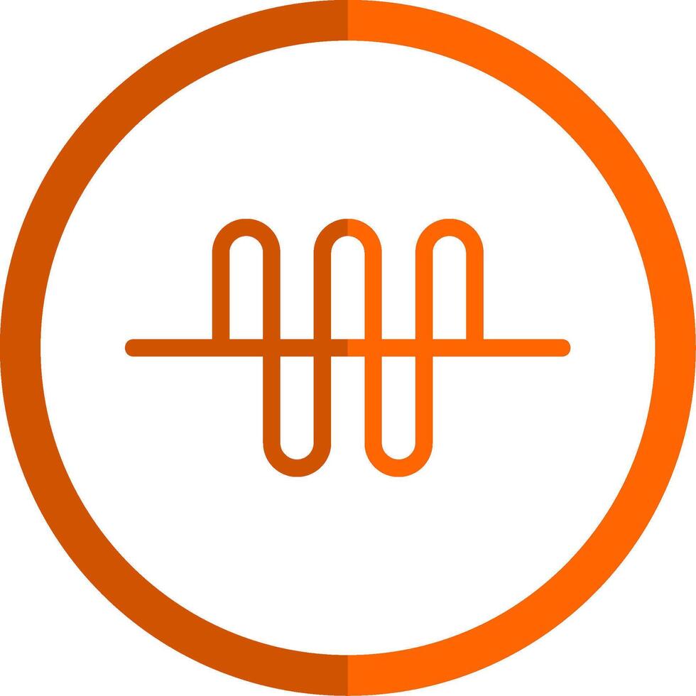 Audio Wave Glyph Orange Circle Icon vector