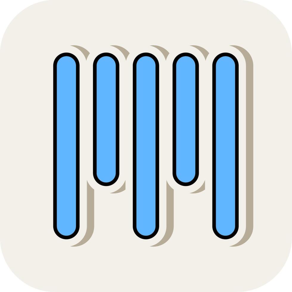 Vertical Align Top Line Filled White Shadow Icon vector