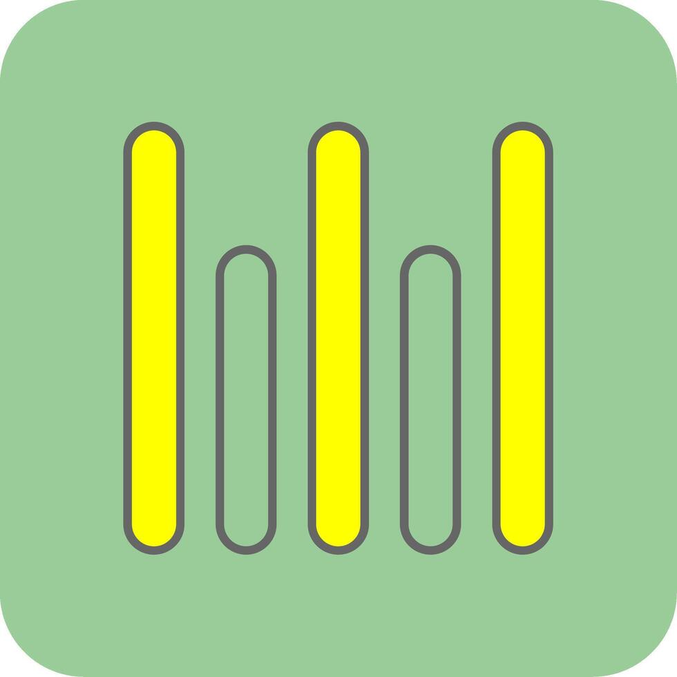 Vertical Align Bottom Filled Yellow Icon vector
