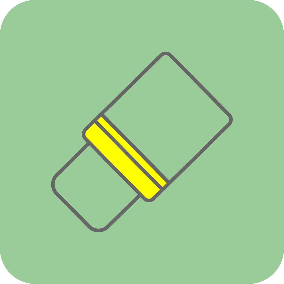 Eraser Tool Filled Yellow Icon vector