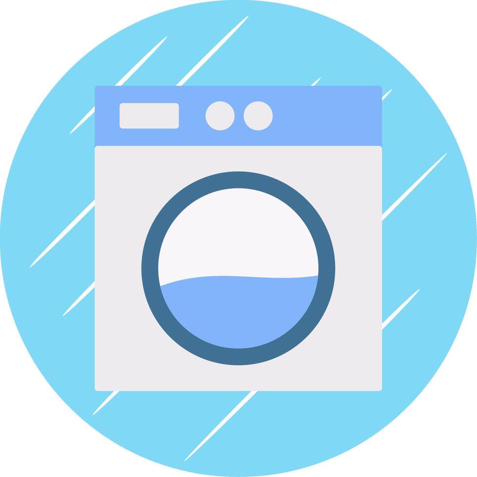 Laundry Machine Flat Blue Circle Icon vector