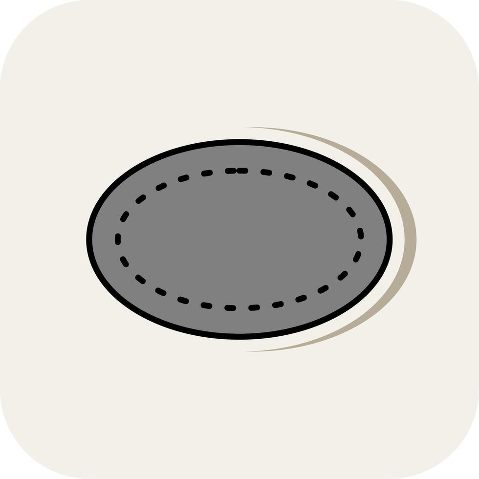Oval Line Filled White Shadow Icon vector