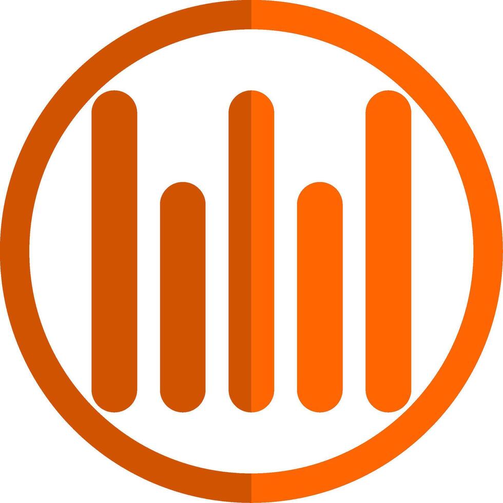 Vertical Align Bottom Glyph Orange Circle Icon vector