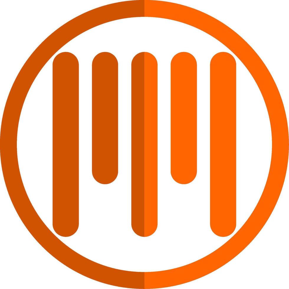 Vertical Align Top Glyph Orange Circle Icon vector