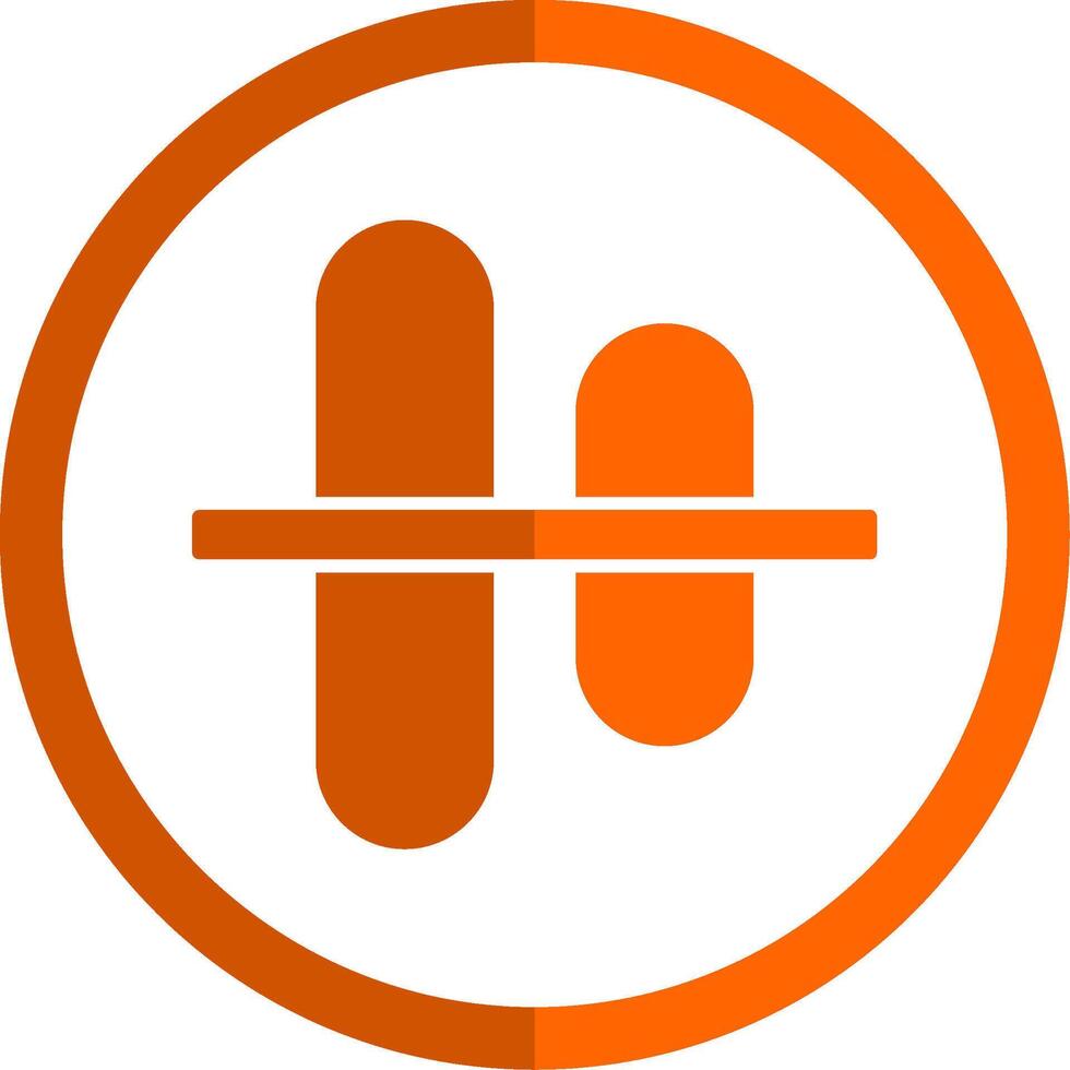 Vertical Align Centre Glyph Orange Circle Icon vector