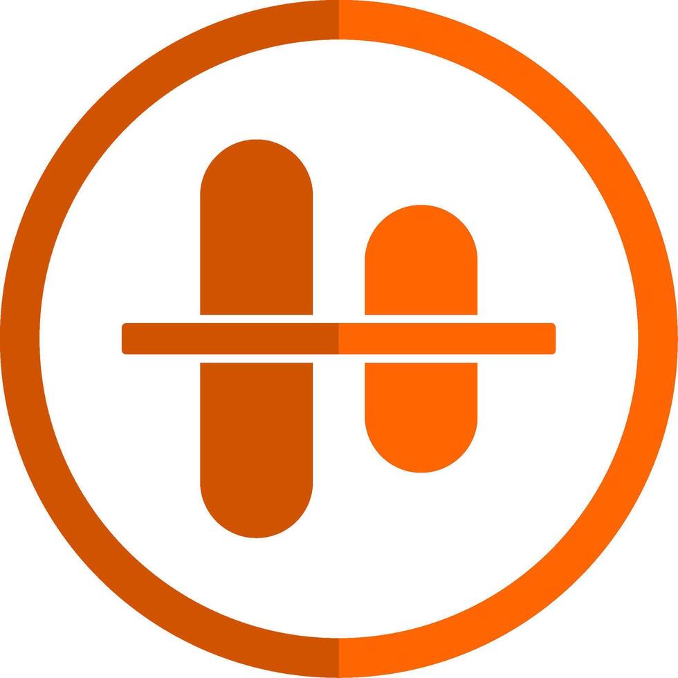 Vertical Align Centre Glyph Orange Circle Icon vector